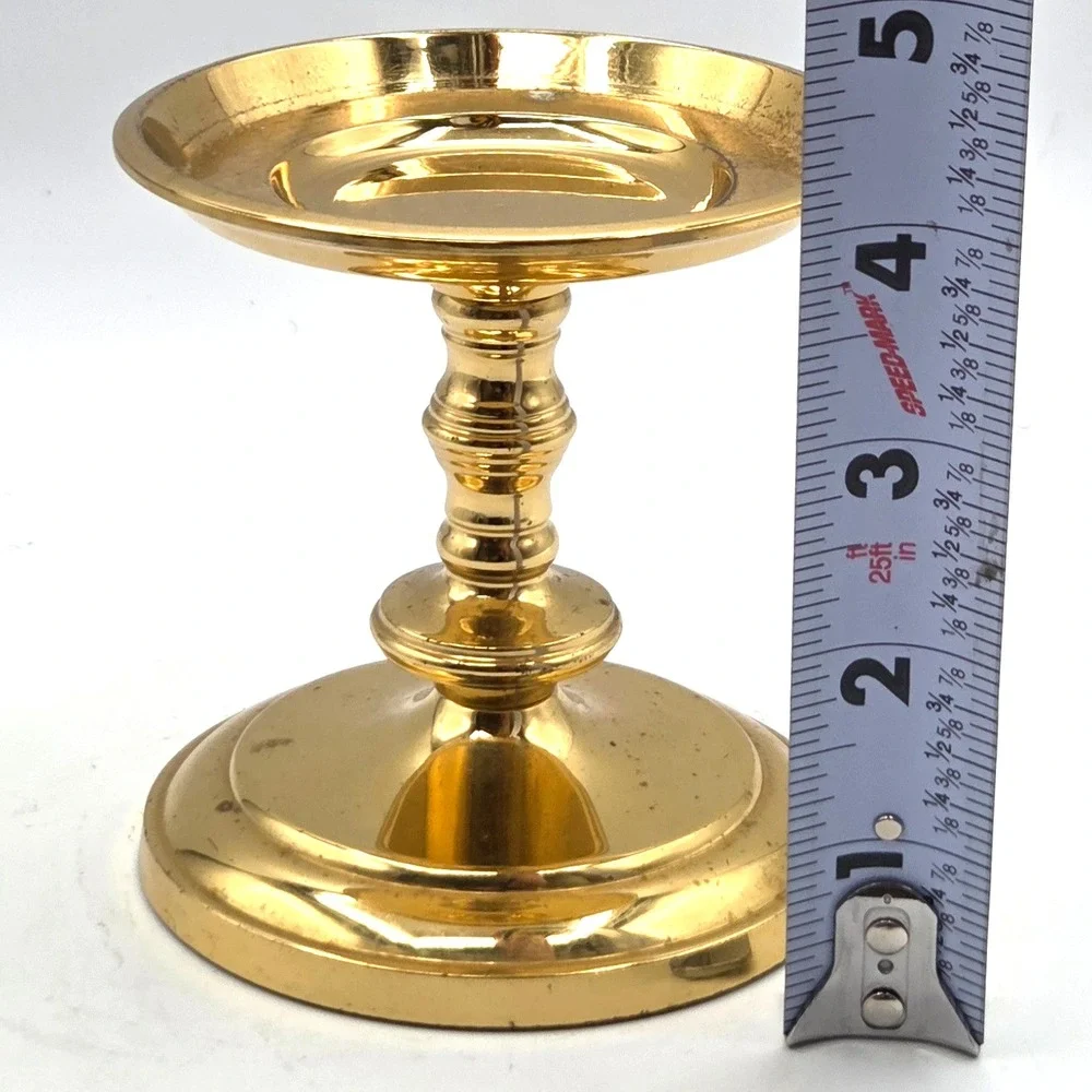 Vintage Brass Pillar Candle Holder Falmouth PartyLite 3.85 Inch